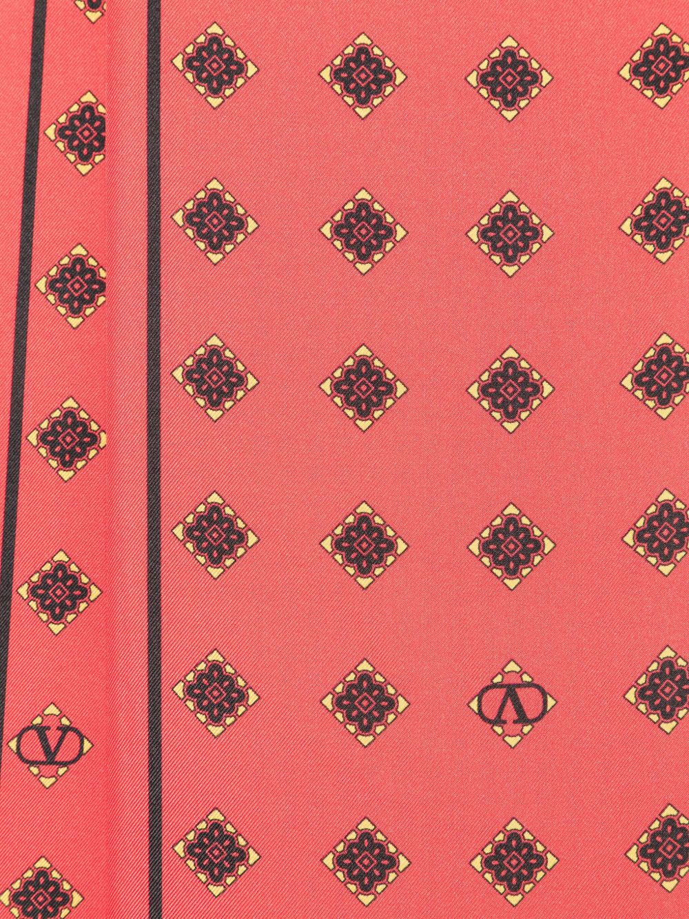 geometric-pattern silk scarf - 2
