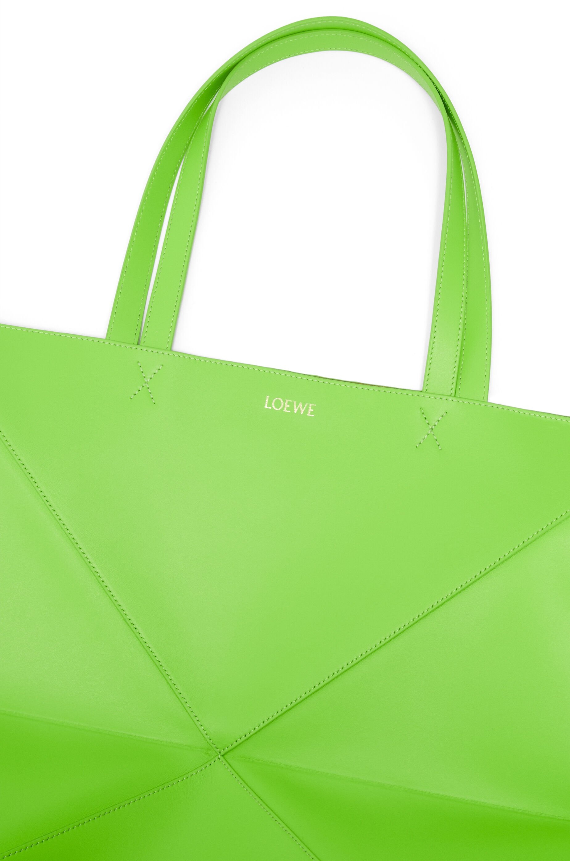 XL Puzzle Fold Tote in shiny calfskin - 7