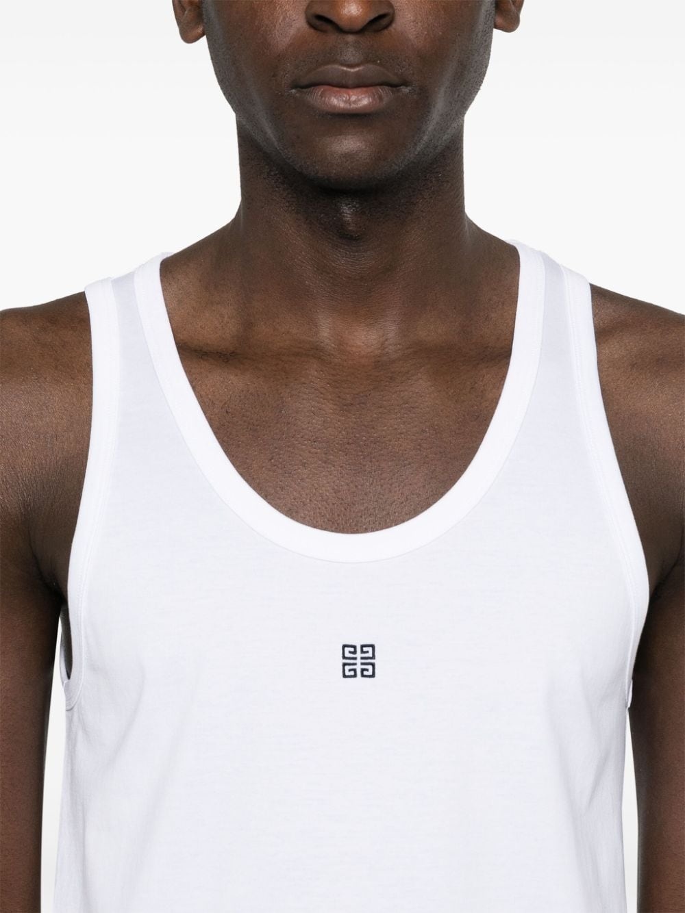 4G-embroidered cotton tank top - 5