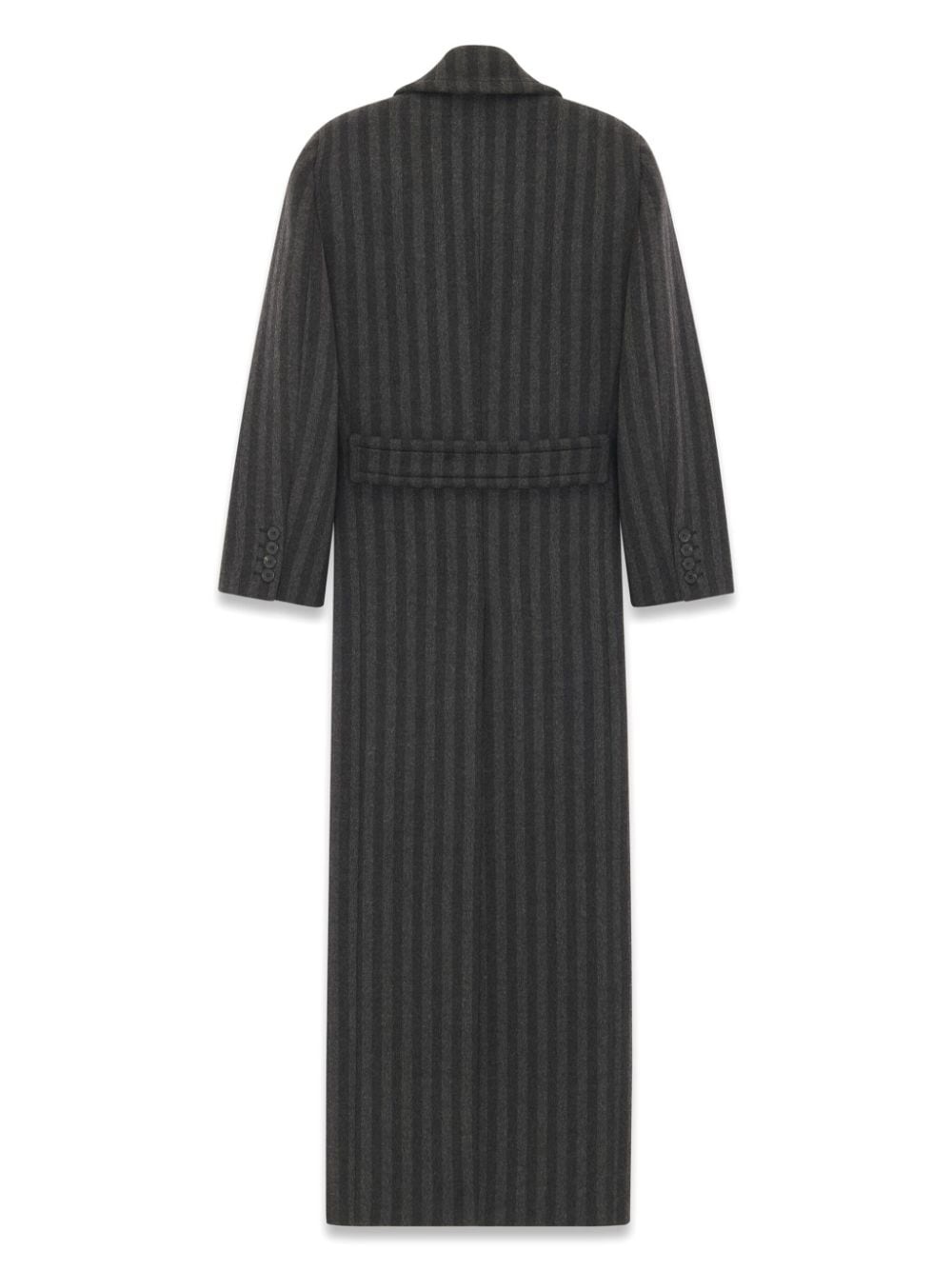 striped virgin wool double-breasted coat - 2