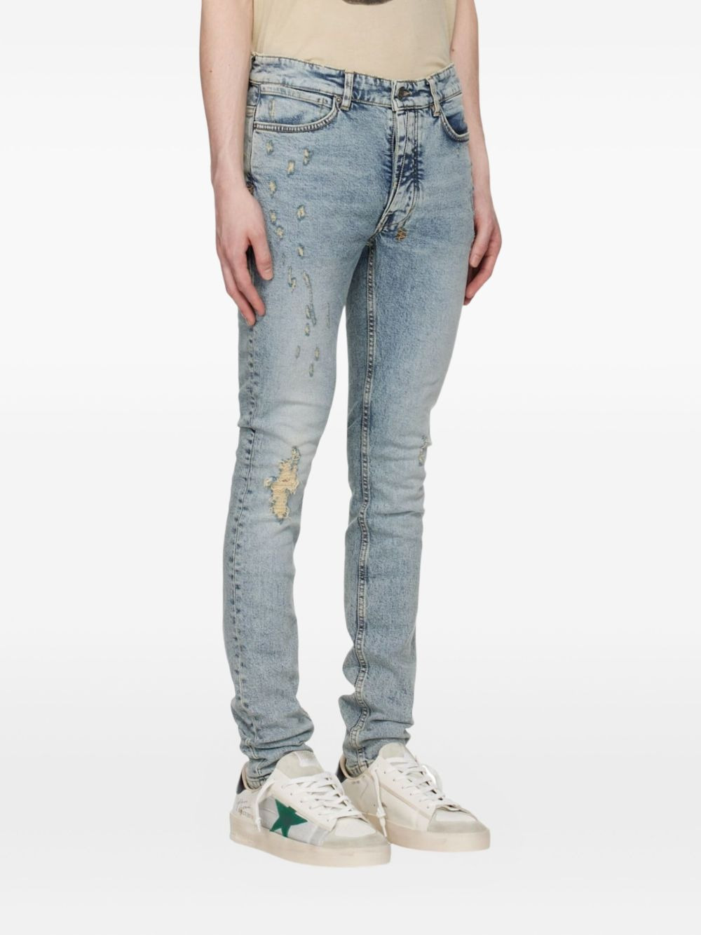 distressed logo-patch jeans - 2