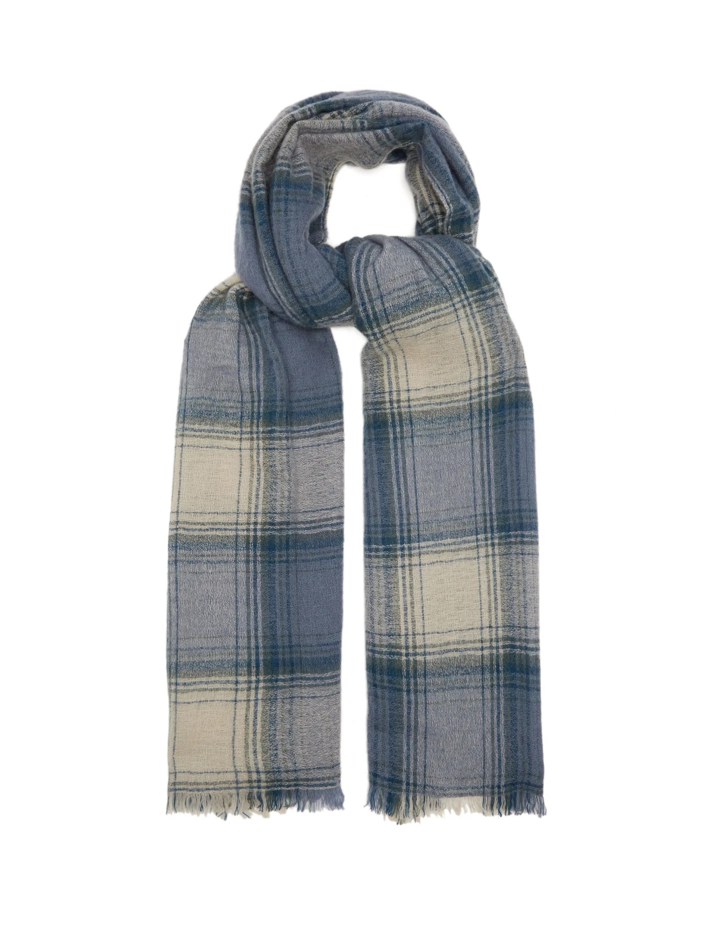 Suzanne checked wool-blend scarf - 1