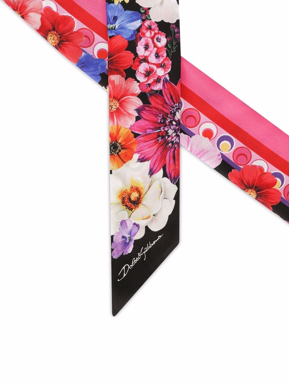 carnation print silk scarf - 3