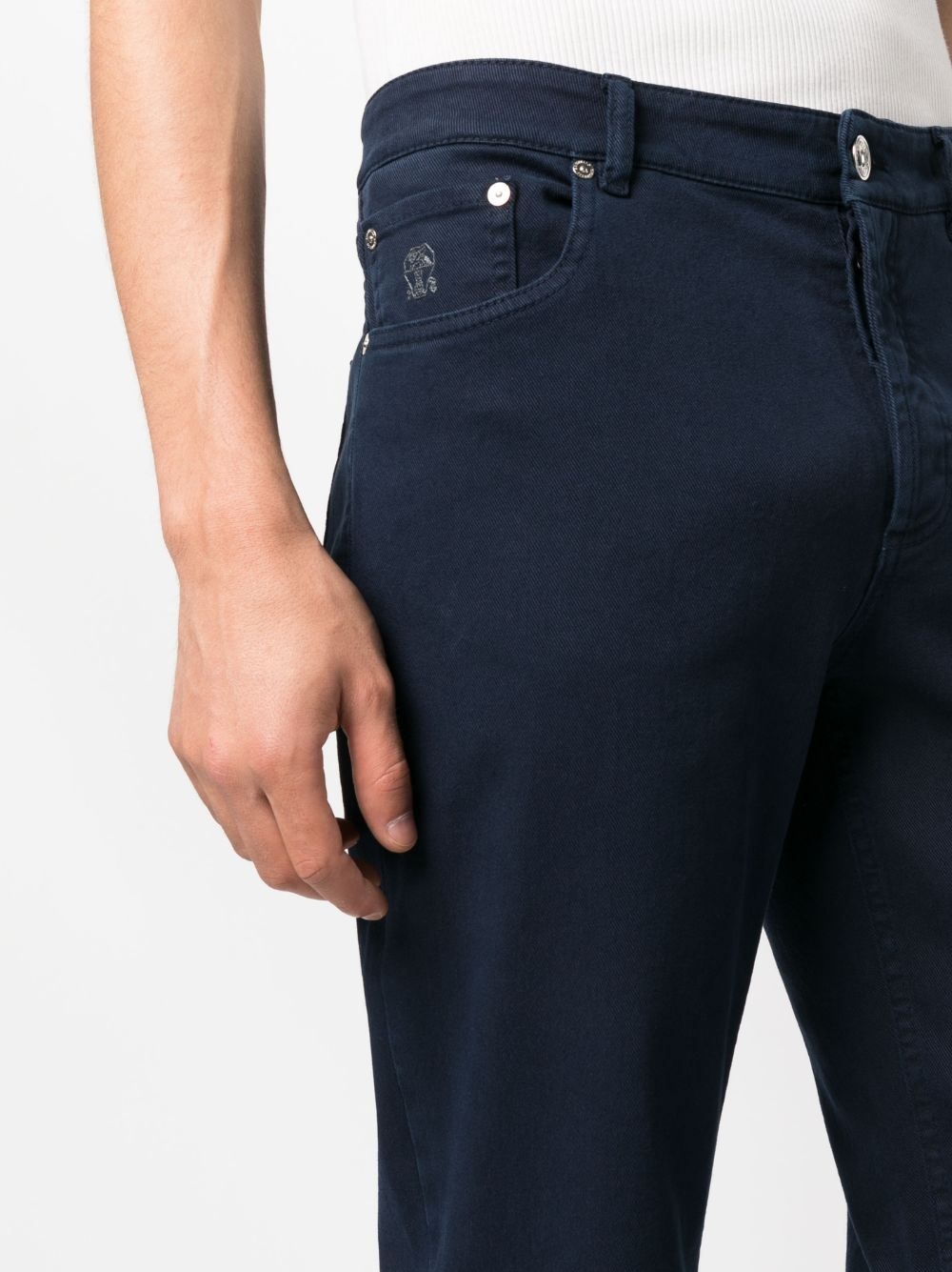mid-rise cotton straight jeans - 5