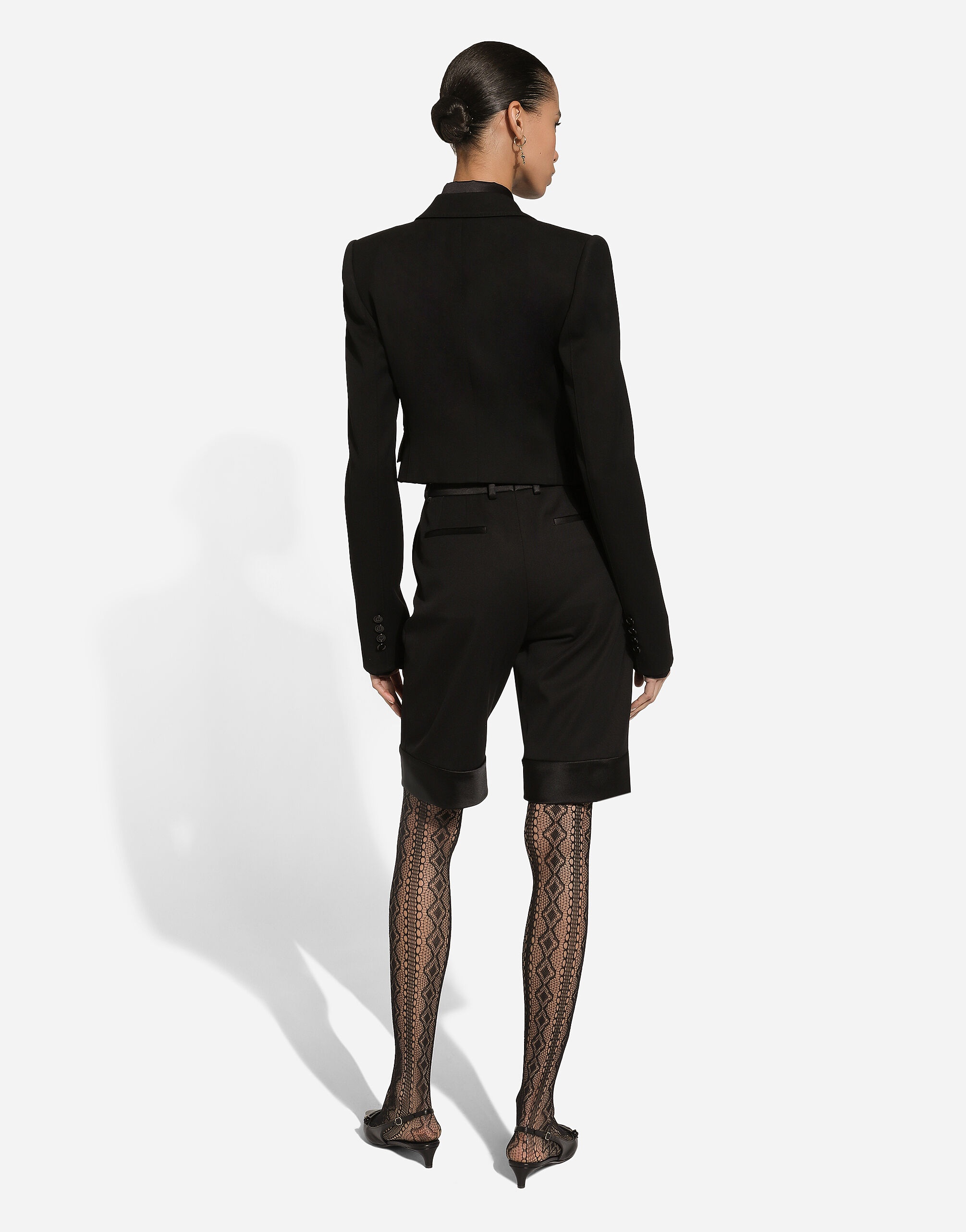 Short wool gabardine jacket with vest - 3