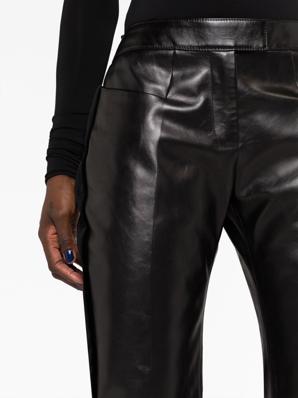 flared leather trousers - 5