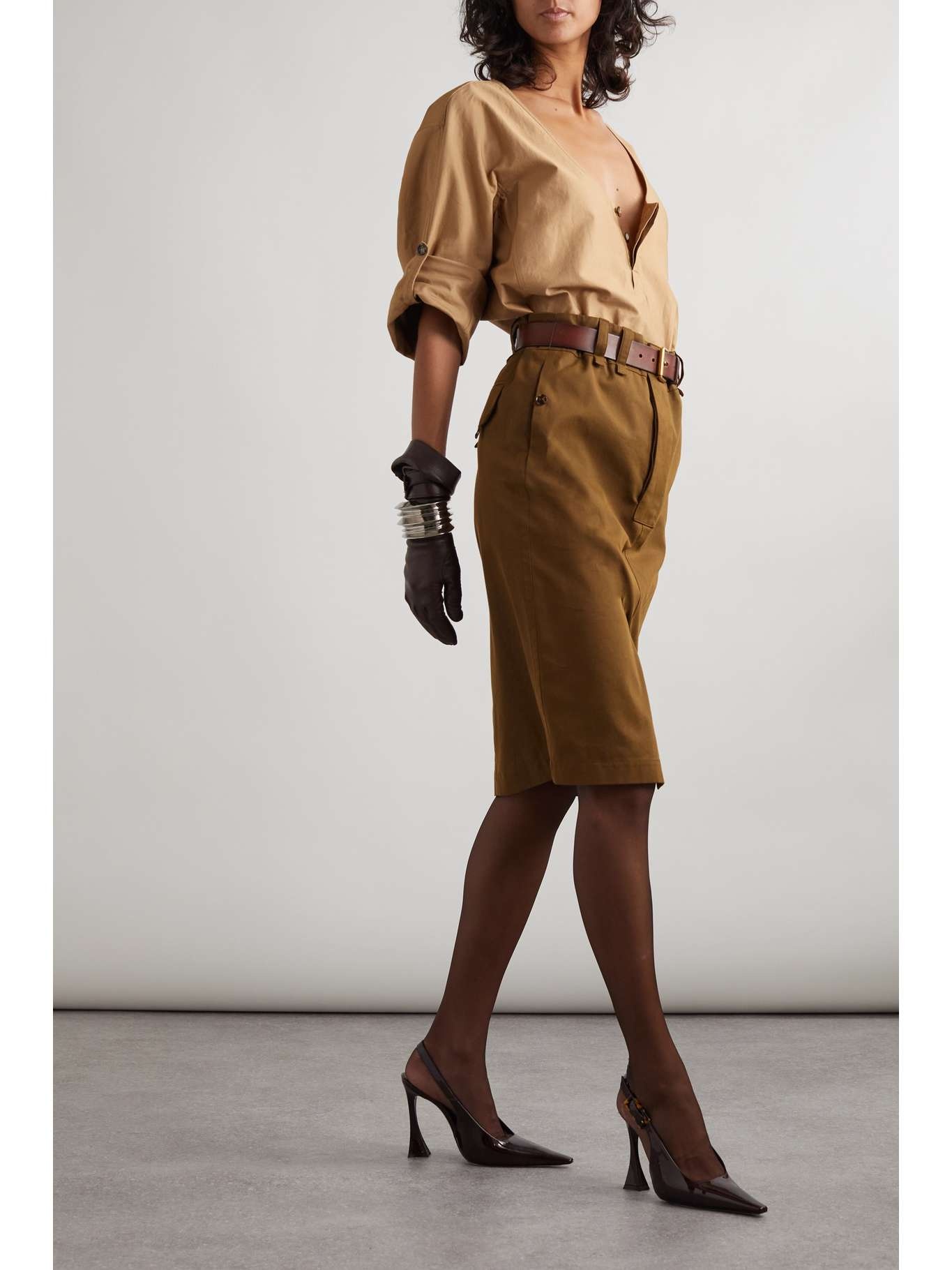 Cotton and linen-blend twill top - 2