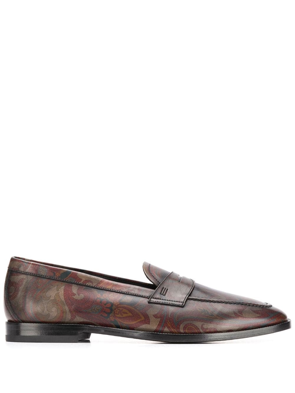 paisley print penny loafers - 1