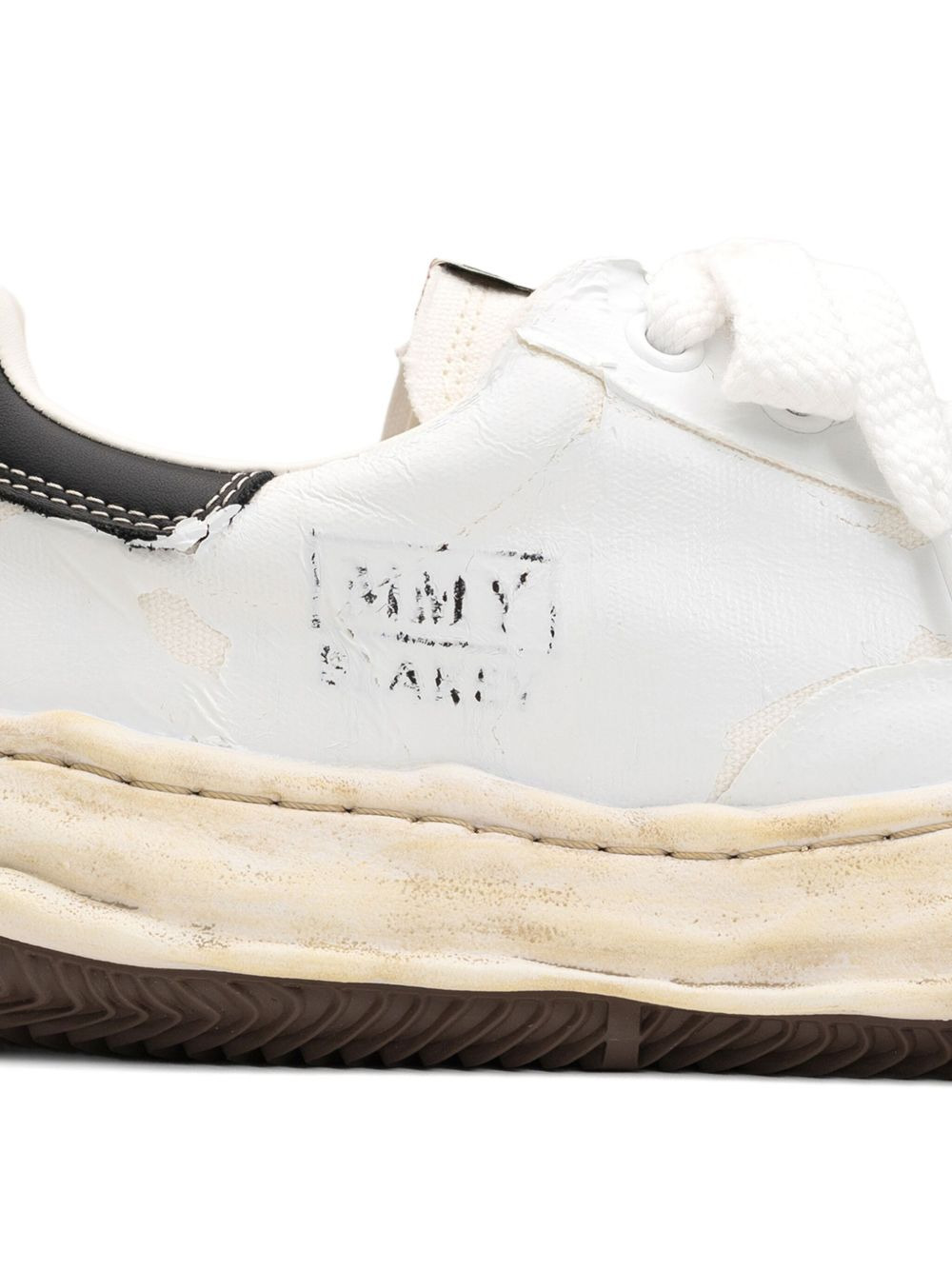 torn-film attached canvas sneakers - 5