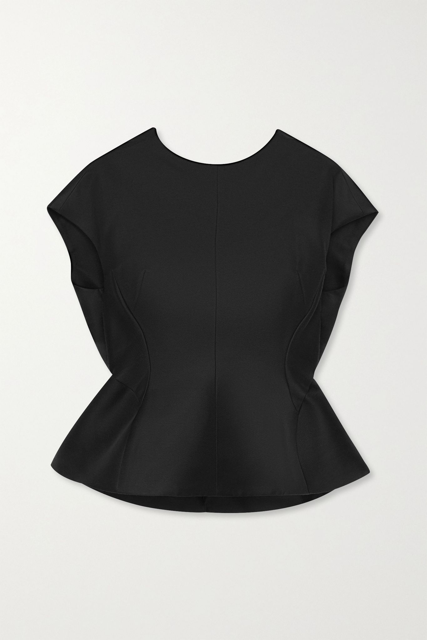 Silk and cotton-blend peplum blouse - 1