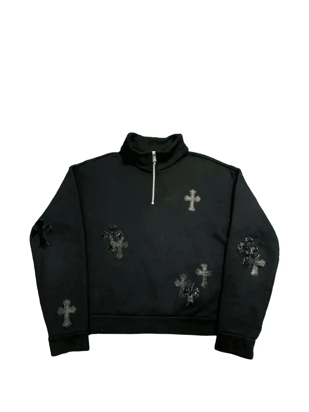 Cross-patch quarter-zip sweater - 1
