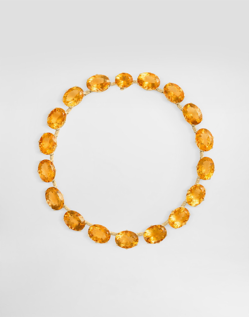 Anna necklace in 18-carat yellow gold with citrines and diamonds 1