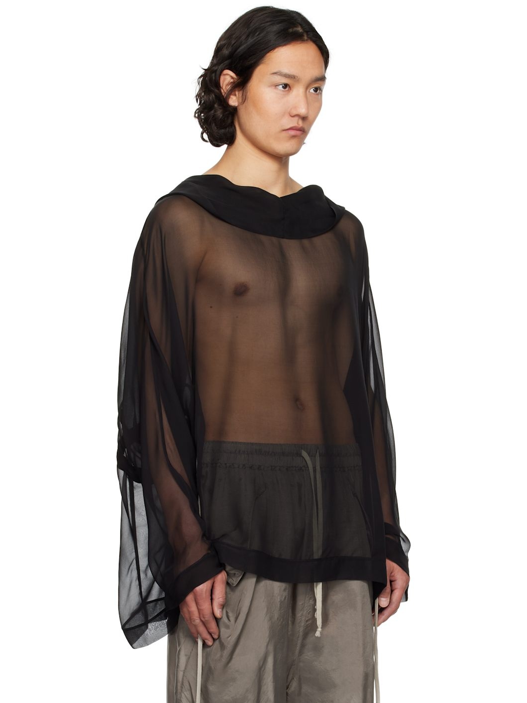 Black Hollywood Hooded Tunic Hoodie - 2
