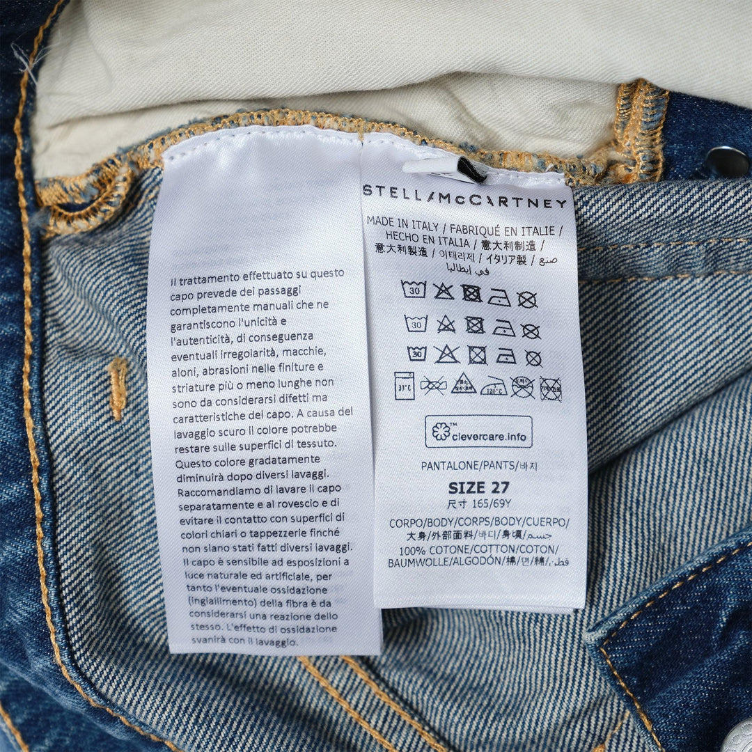 Dark Blue Button Up Wide Leg Jeans - 3