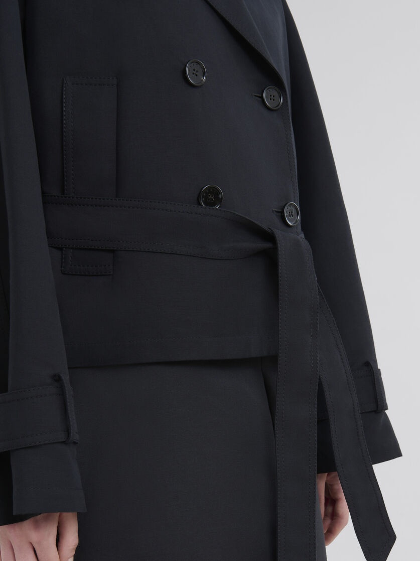 SHORT BLACK COTTON TRENCH WITH MARNI SYMBOL - 5