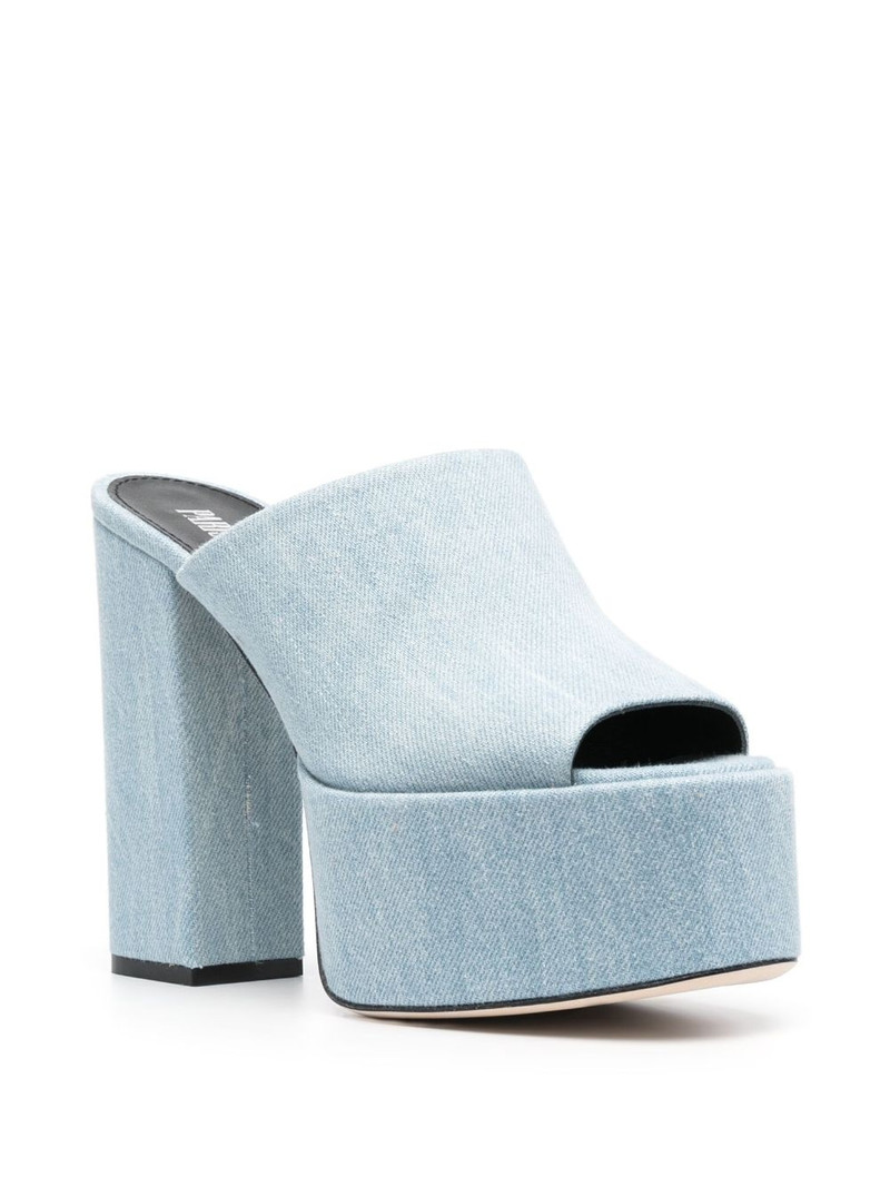 PARIS TEXAS Sasha 130mm denim platform mules outlook