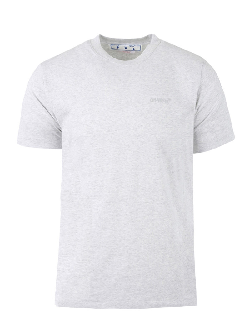 Diagonal Tab Slim Short Sleeve Tee Melange Grey Mela - 1