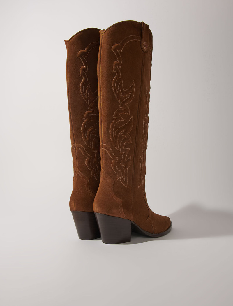 Suede cowboy boots 6