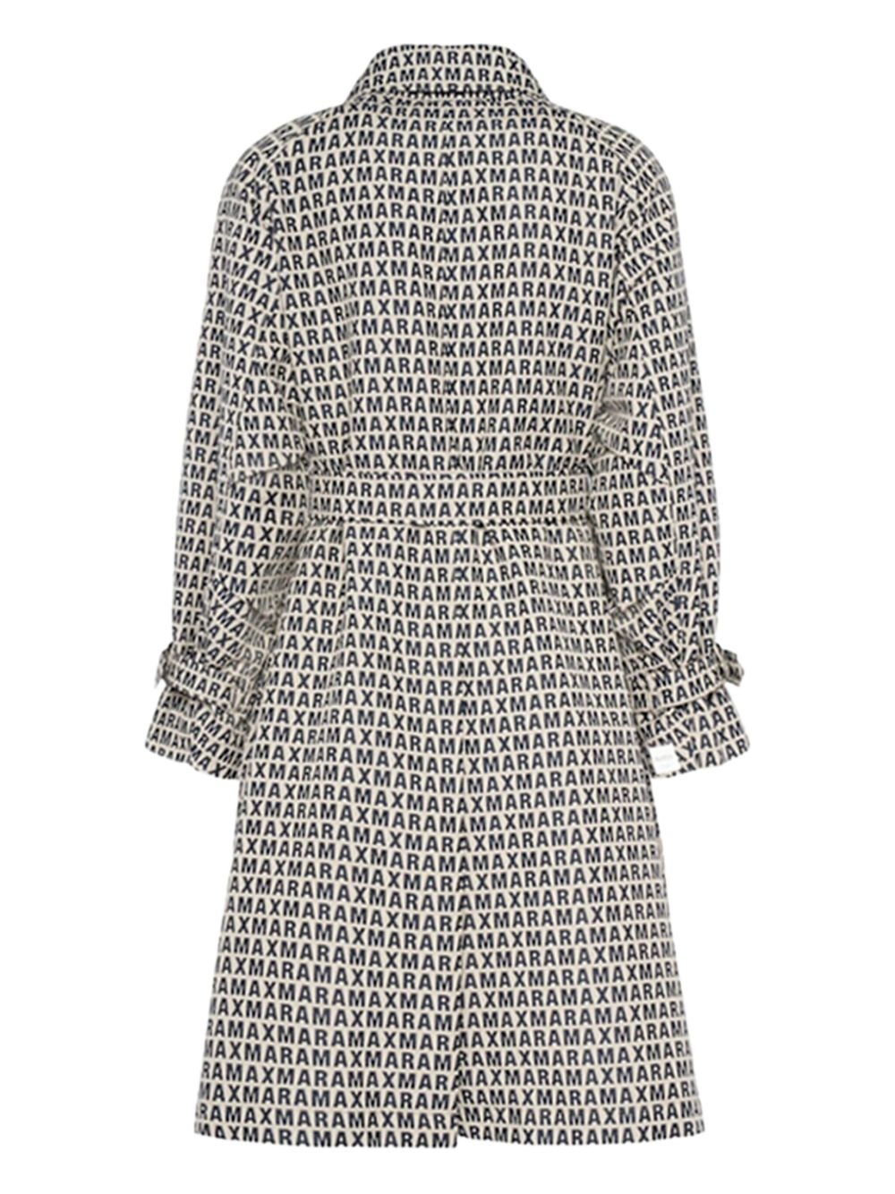 logo-print belted raincoat - 2