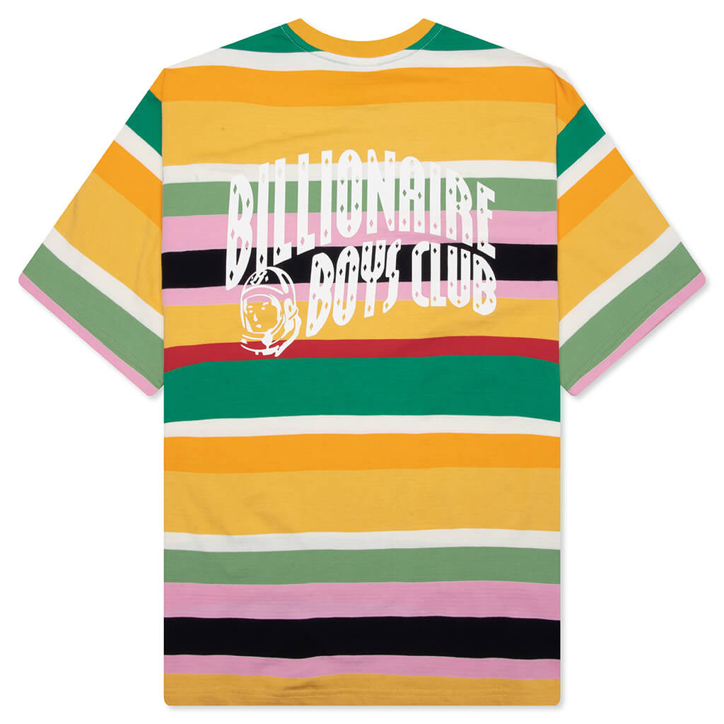 STRIPED TREBLE CROPPED TEE - WINTER WHITE/STRIPES - 2