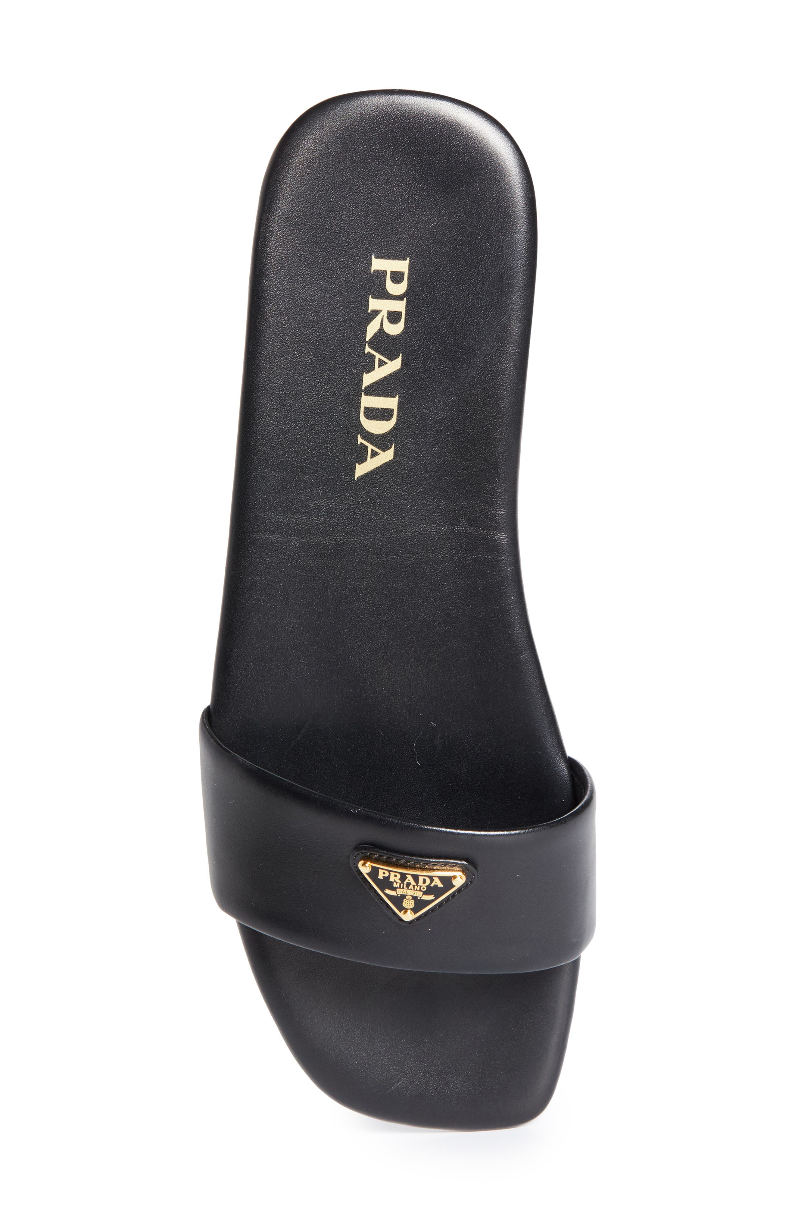 Prada Triangle Logo Slide Sandal in Nero at Nordstrom - 5