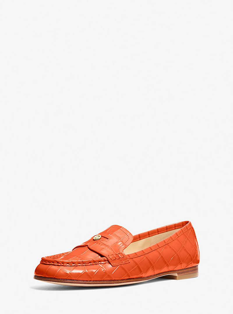 MICHAEL KORS Jennings Crocodile Embossed Leather Loafer outlook