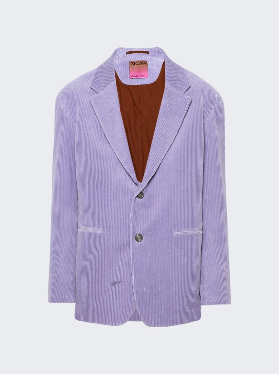 X The Elder Statesman Corduroy Jacket Purple - 4