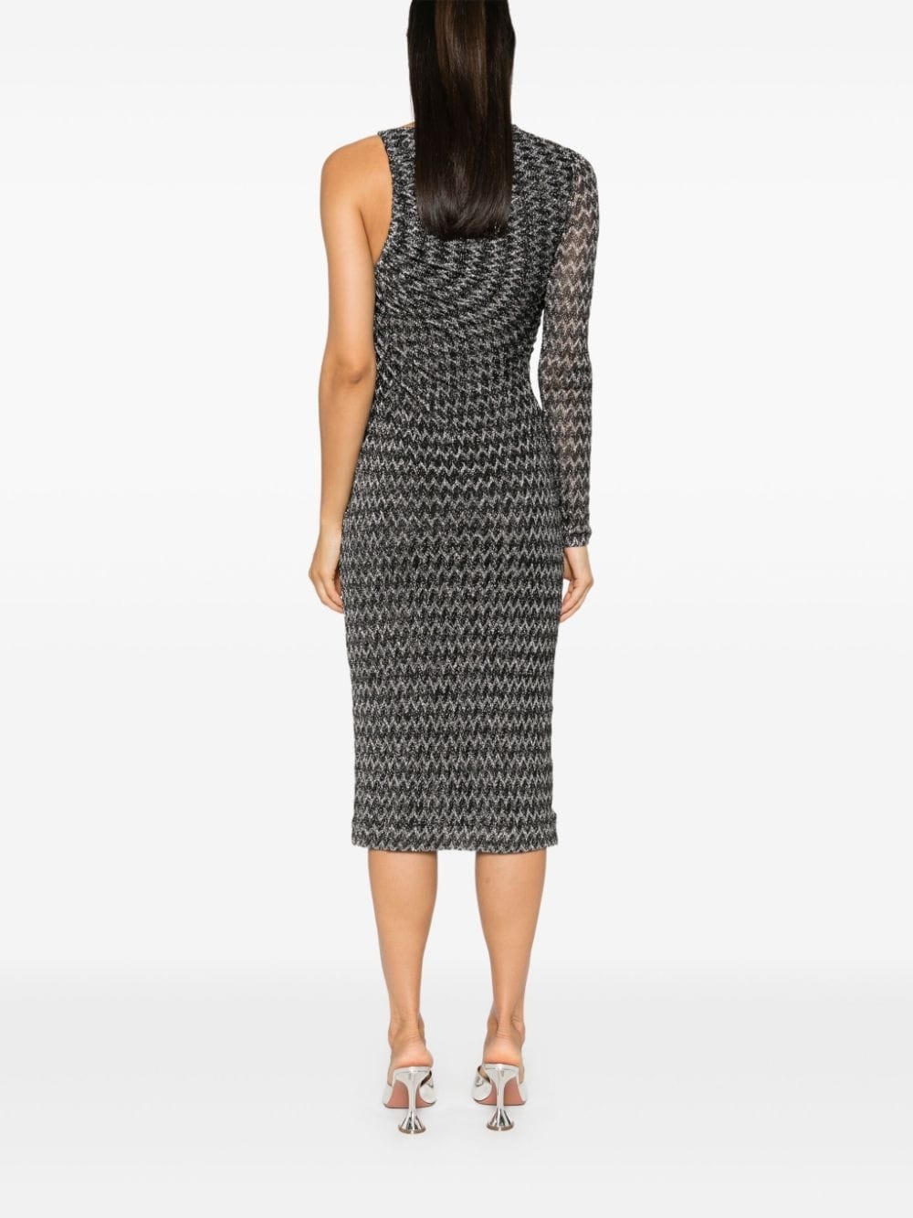 chevron-knit midi dress - 4