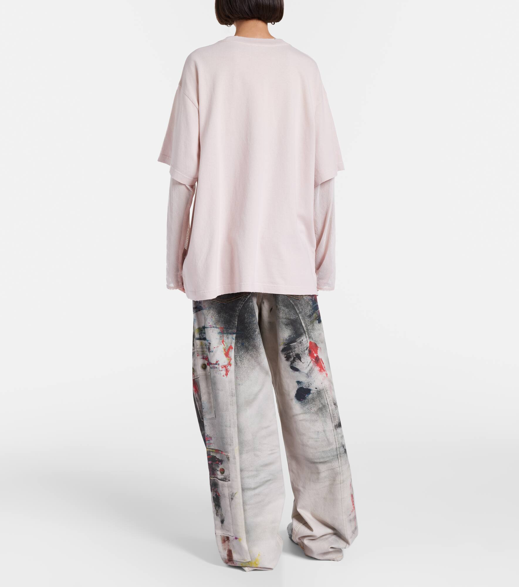 Layered printed cotton T-shirt - 3