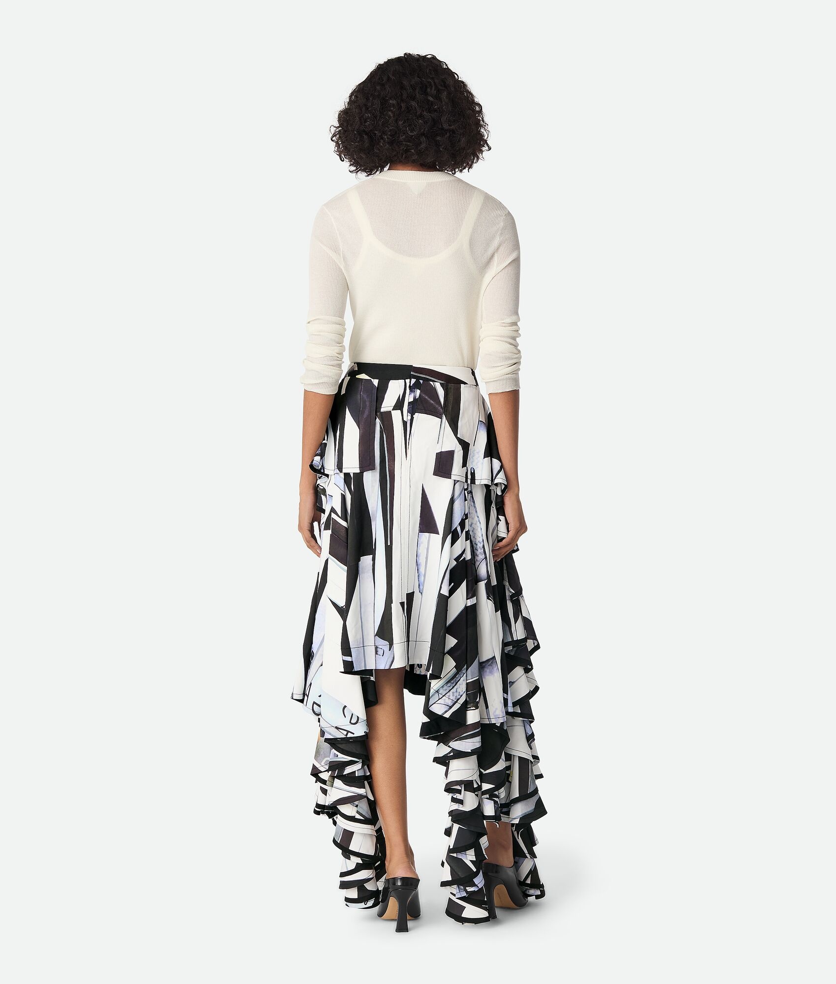 Viscose Printed Ruffle Skirt - 3
