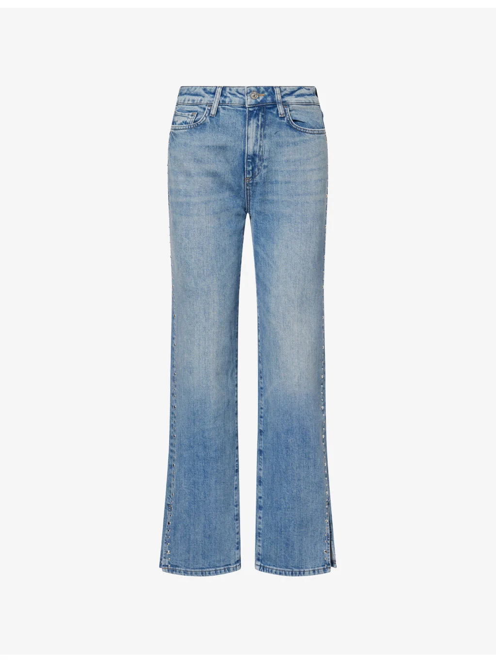 "Stevie 31"" Studded Straight-Leg Stretch-Denim Jeans" - 1
