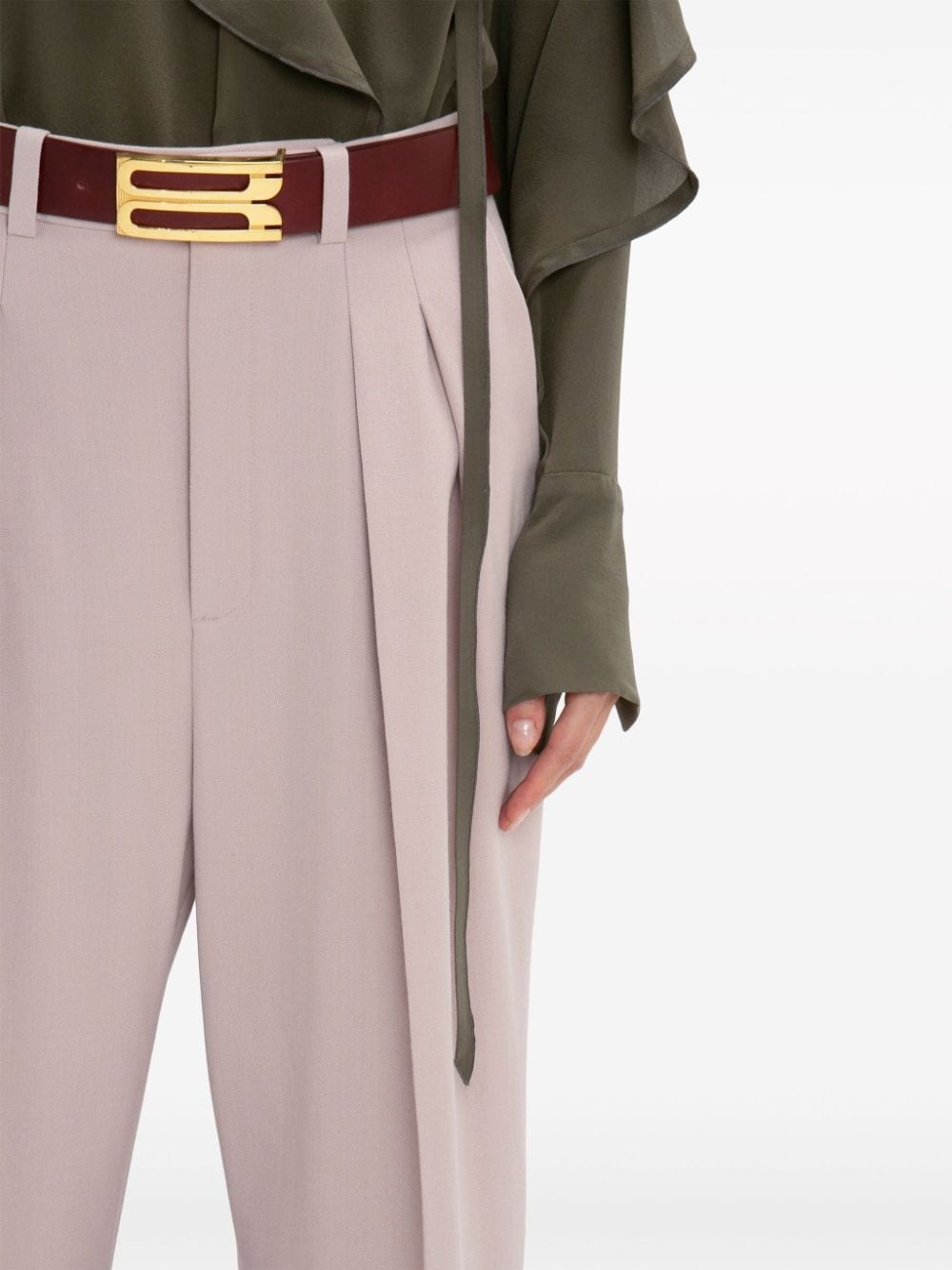 double-pleat wide-leg trousers - 5