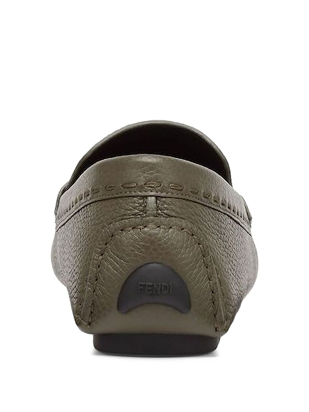 leather FF logo loafers - 3