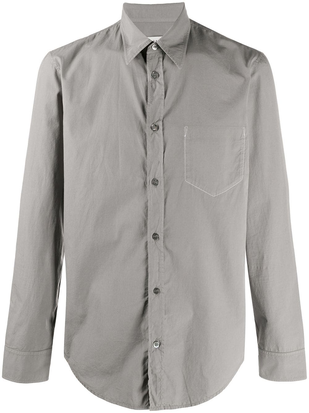 stitch-effect chest pocket shirt - 1