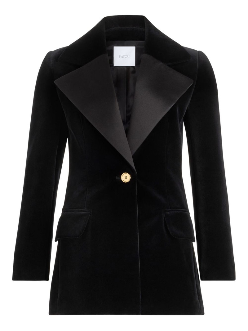 velvet satin-lapel blazer 1