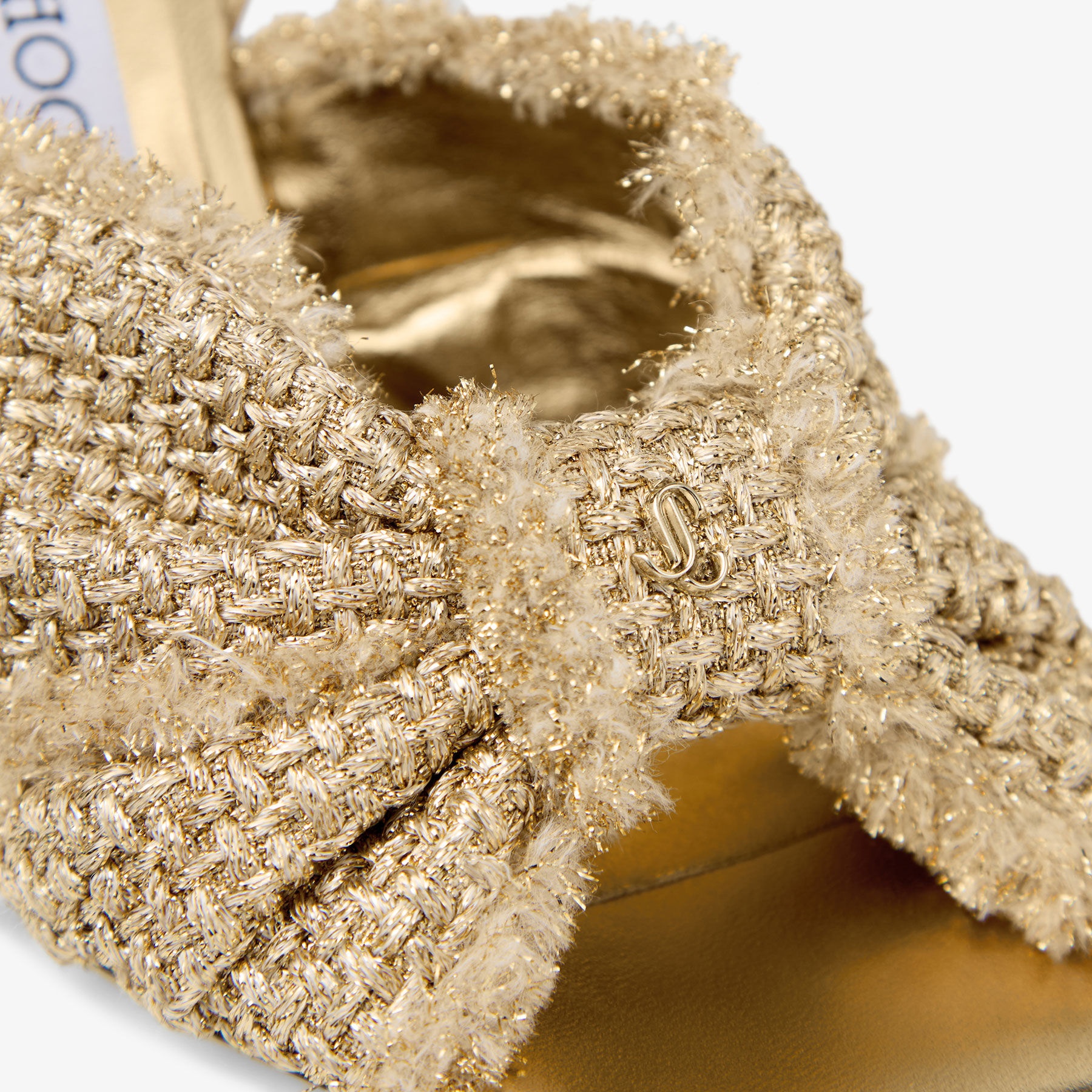 Annika 95
Gold Woven Fabric & Nappa Leather Sandals - 3