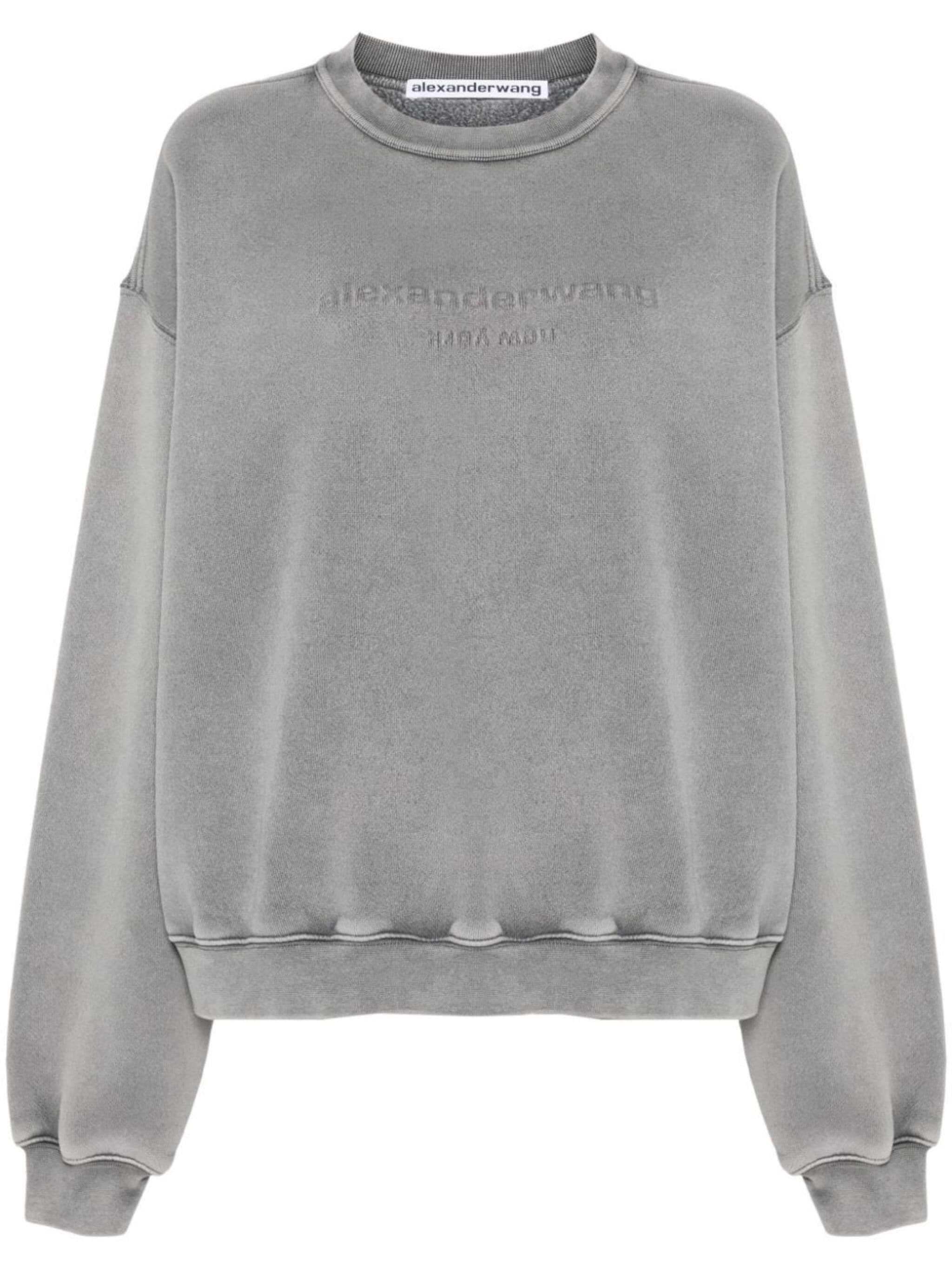 logo-embossed cotton sweatshirt - 1