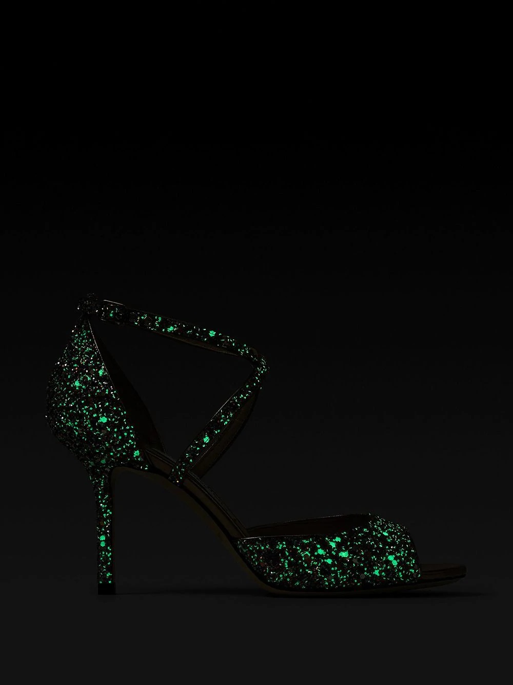 Emsy 85mm glow-in-the-dark glitter sandals - 5