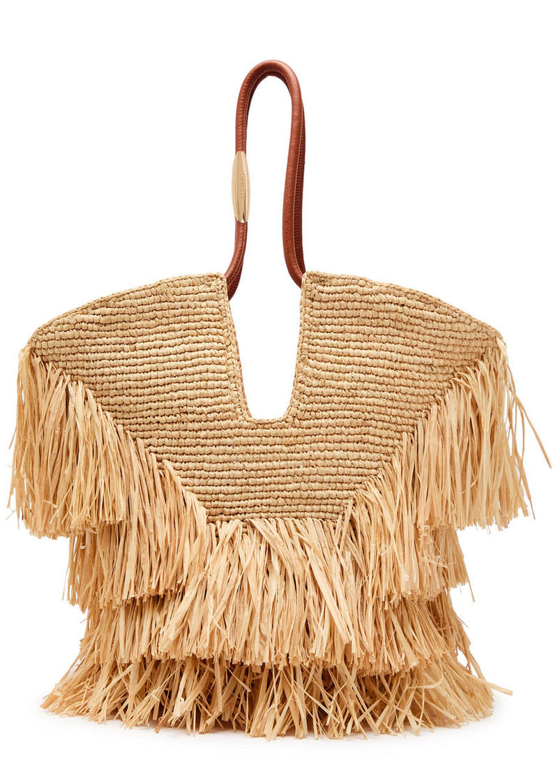 Zimmermann Goldentime Fringed Raffia Tote 1