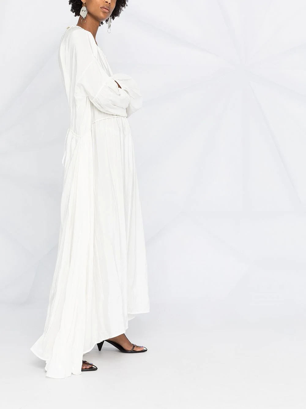 creased-effect maxi dress - 6