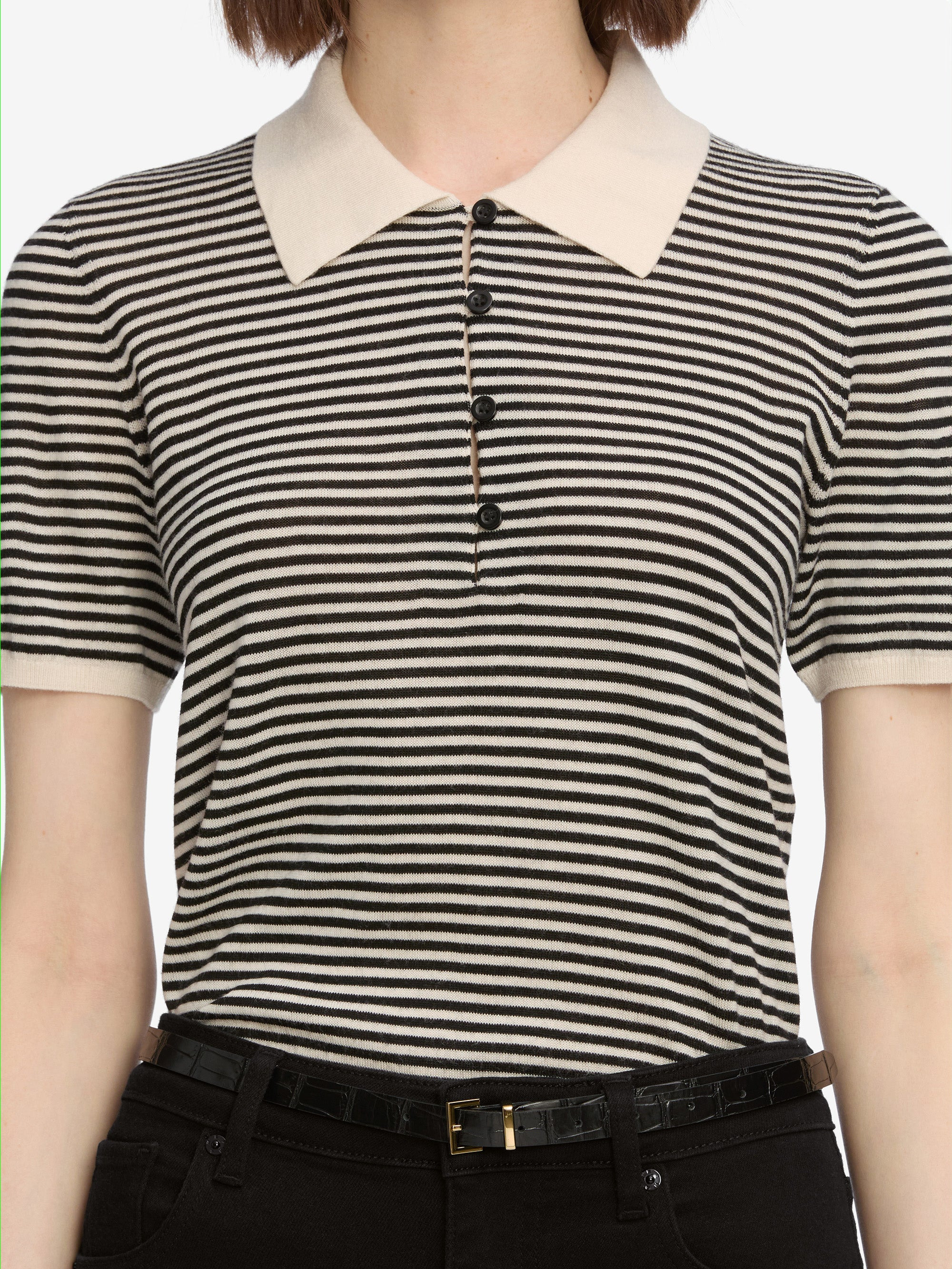 The Smart Polo in Cream Multi - 4