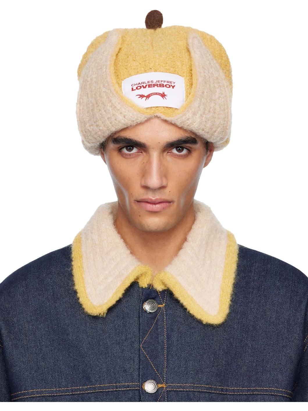 Yellow Mohair Chunky Banana Beanie - 1