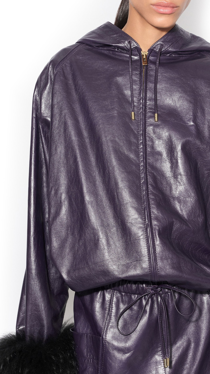 LEATHER HOODED WINDJACKET 4