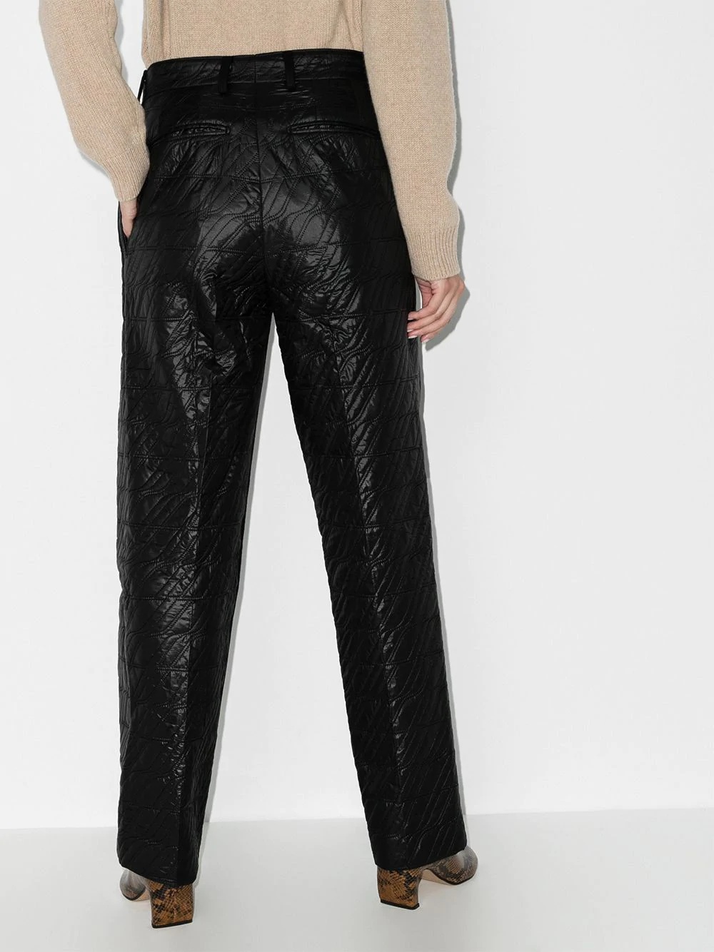 panelled wide-leg trousers - 3