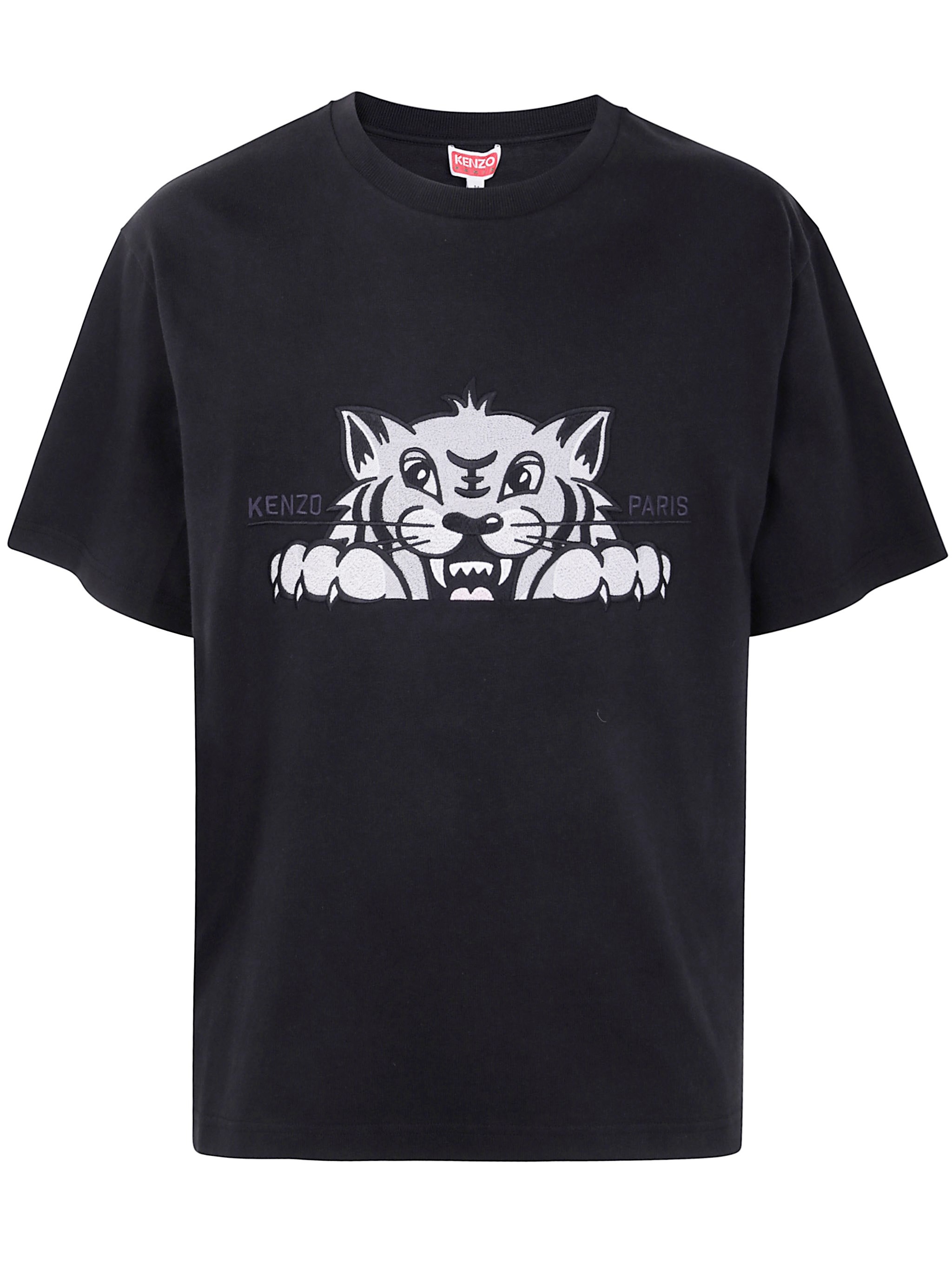 Introducing the GOTS KENZO HAPPY TIGER EMBROIDERED OVERSIZE TSHIRT, a standout piece from KENZO in t - 1