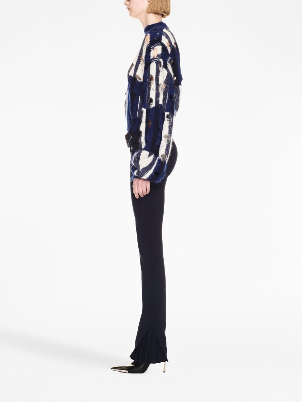 Shibori distressed knitted jumper - 3