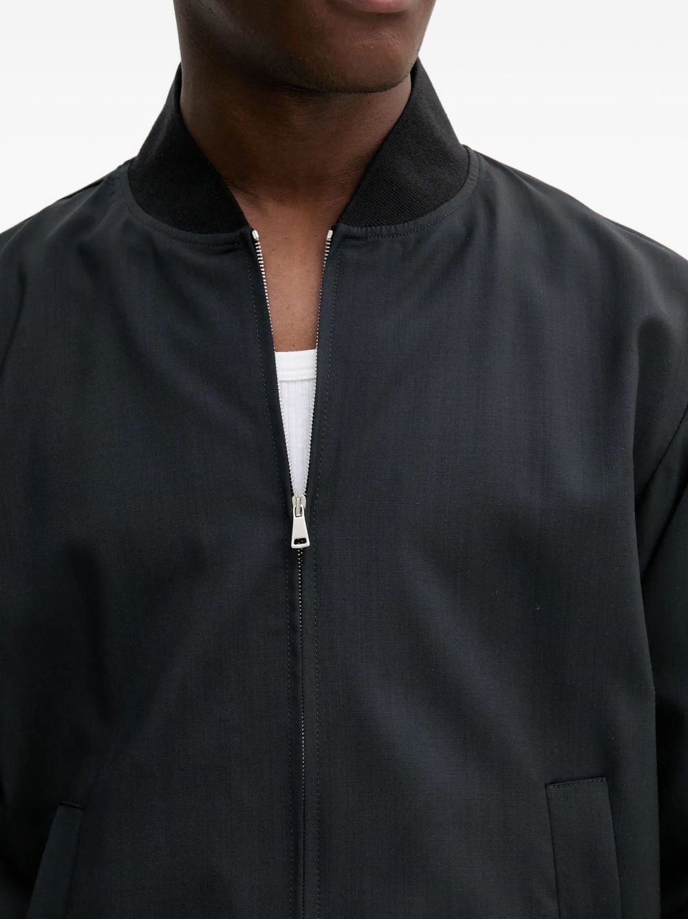 ribbed-collar bomber jacket - 4