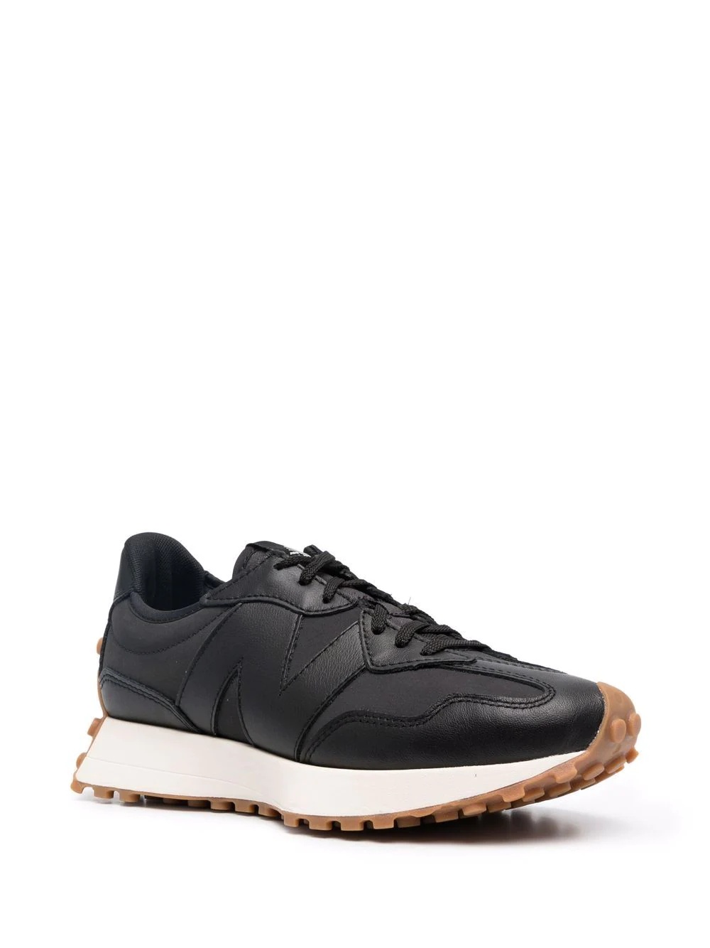 panelled leather trainers - 2