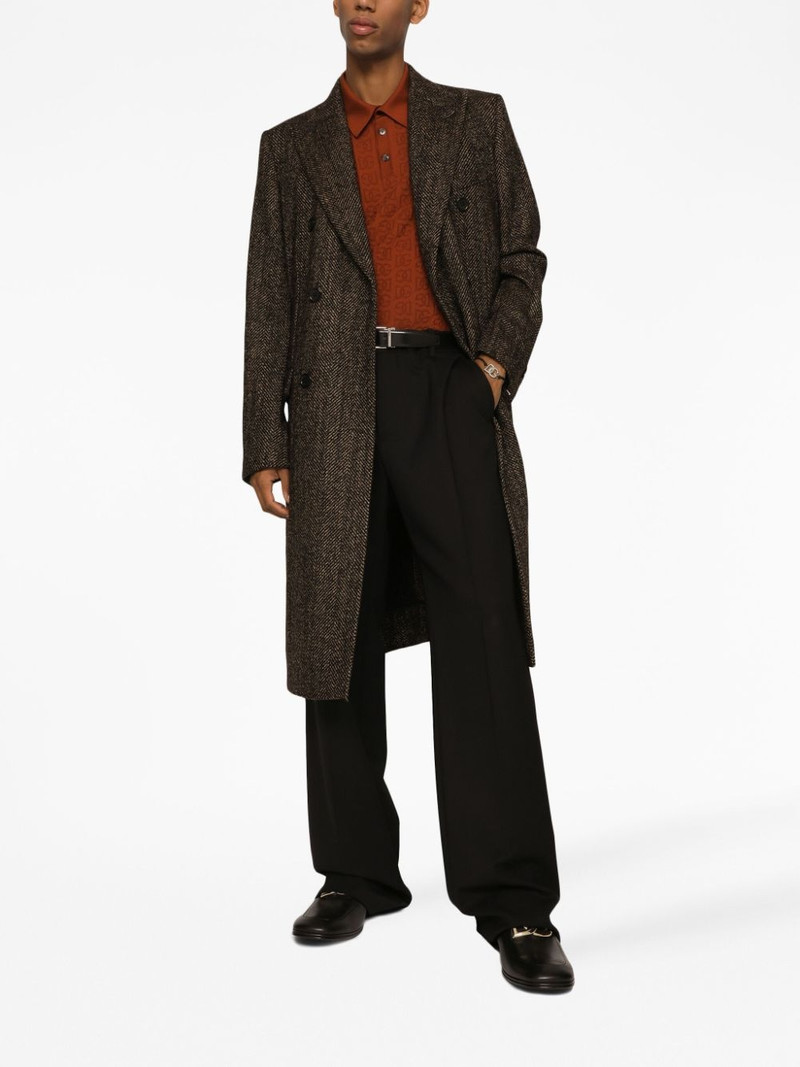Dolce & Gabbana double-breasted herringbone coat outlook