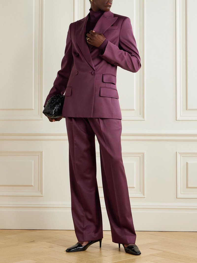 Another Tomorrow Double-breasted wool-blend blazer Burgundy outlook